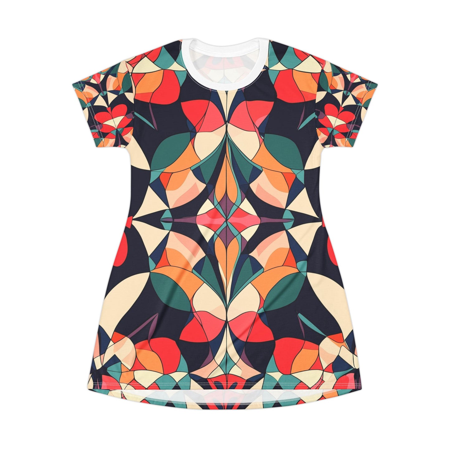 Retro Geometric T-Shirt Dress