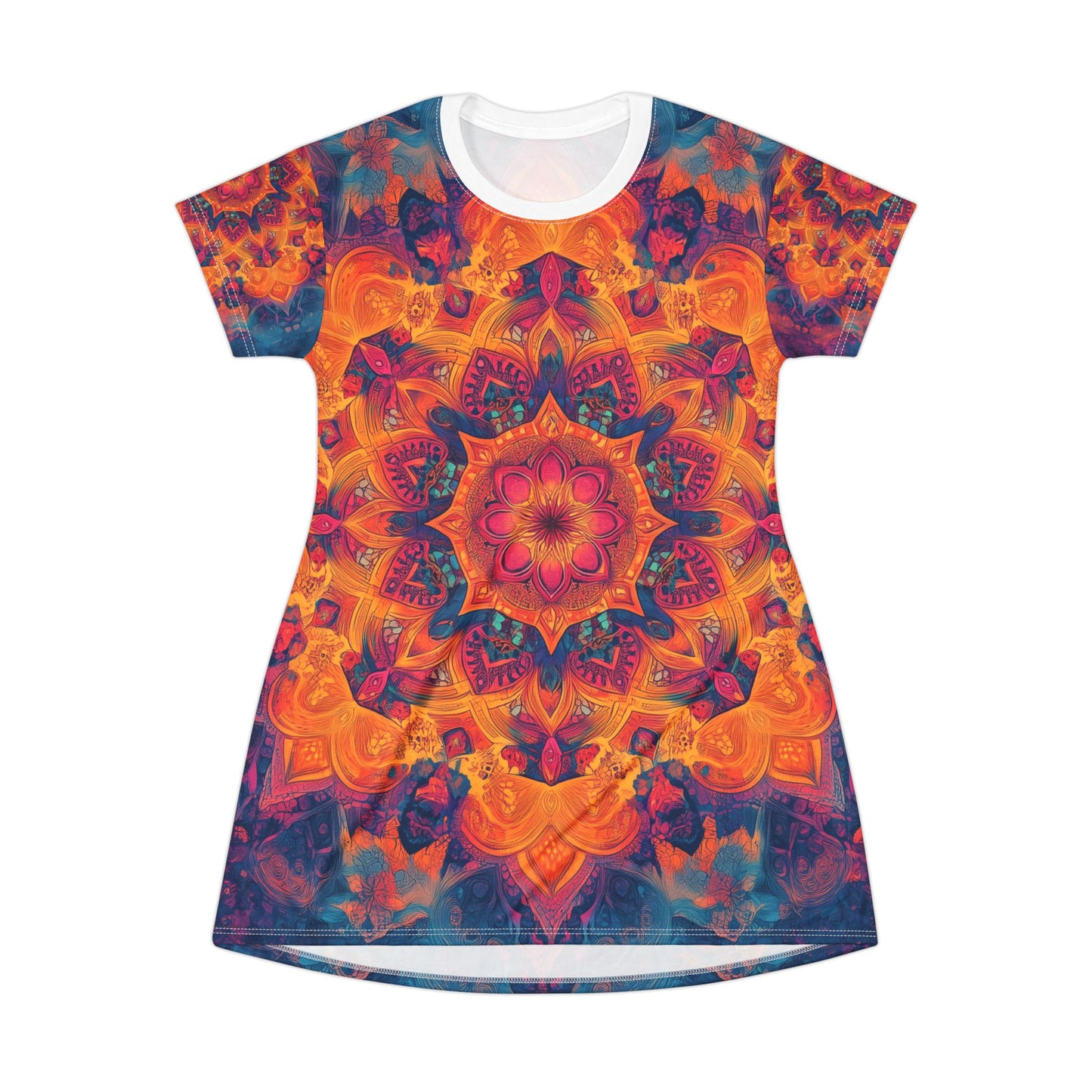 Trippy Radiant Mandala T-Shirt Dress