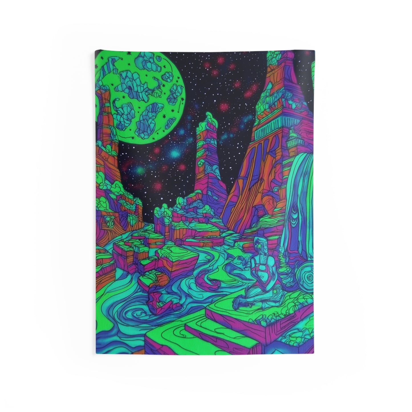 Trippy Meditation Galaxy Tapestry