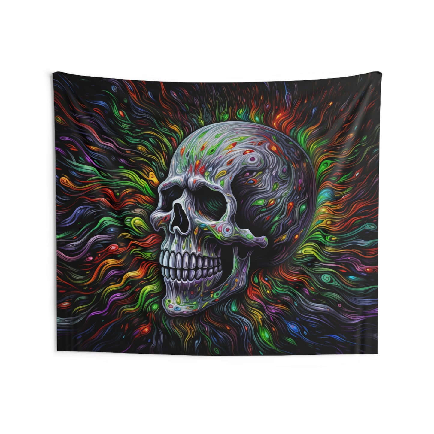 Psychedelic Skull Wall Tapestry