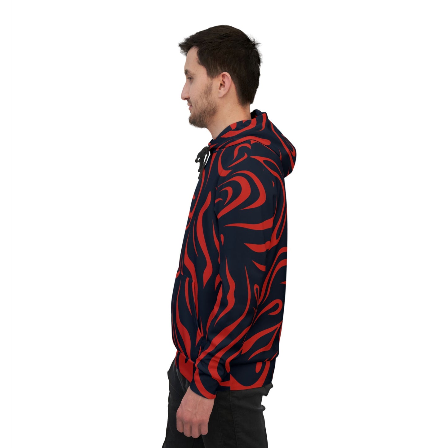 Red and Navy Trippy Abstract Hoodie