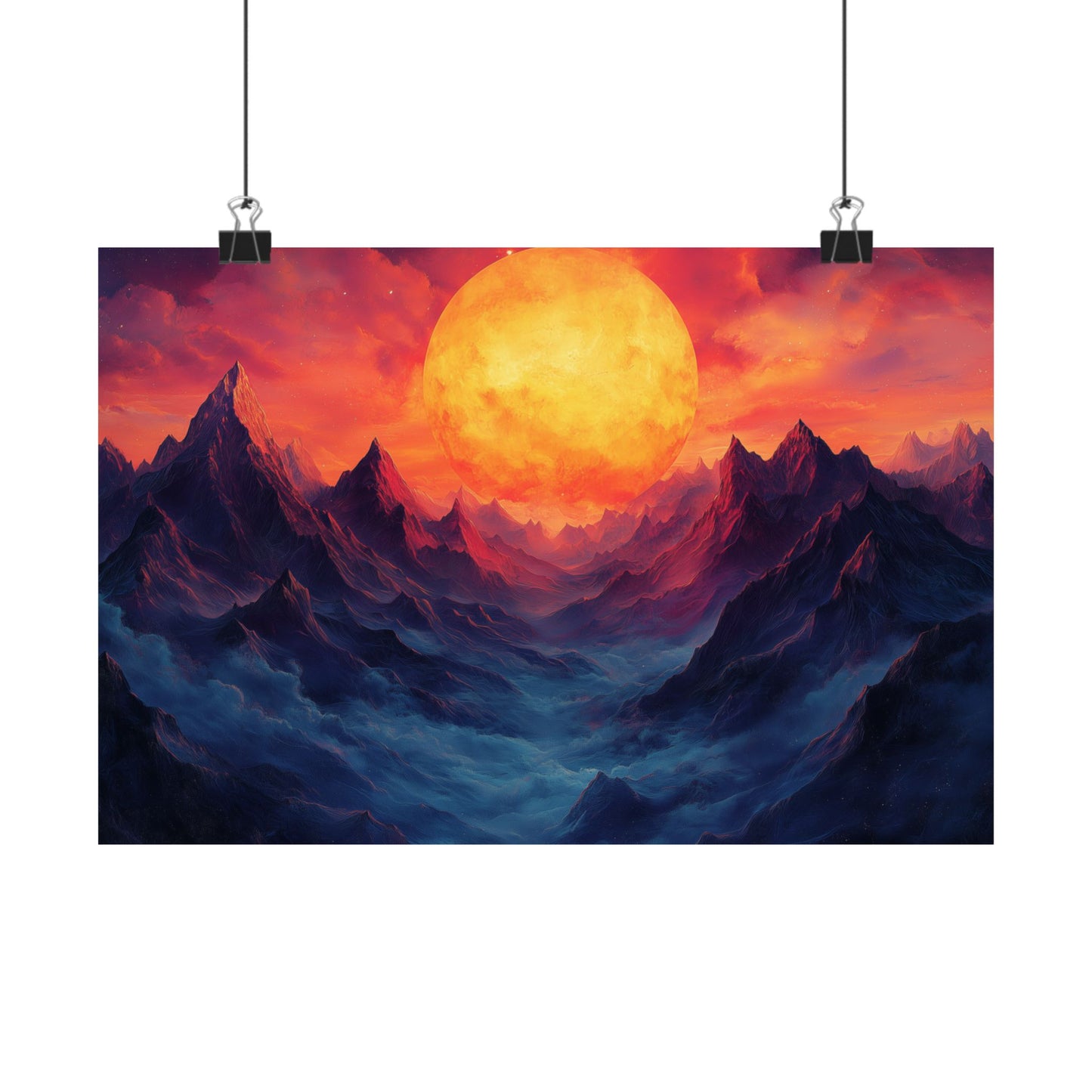 Ethereal Sunset Mountain Poster