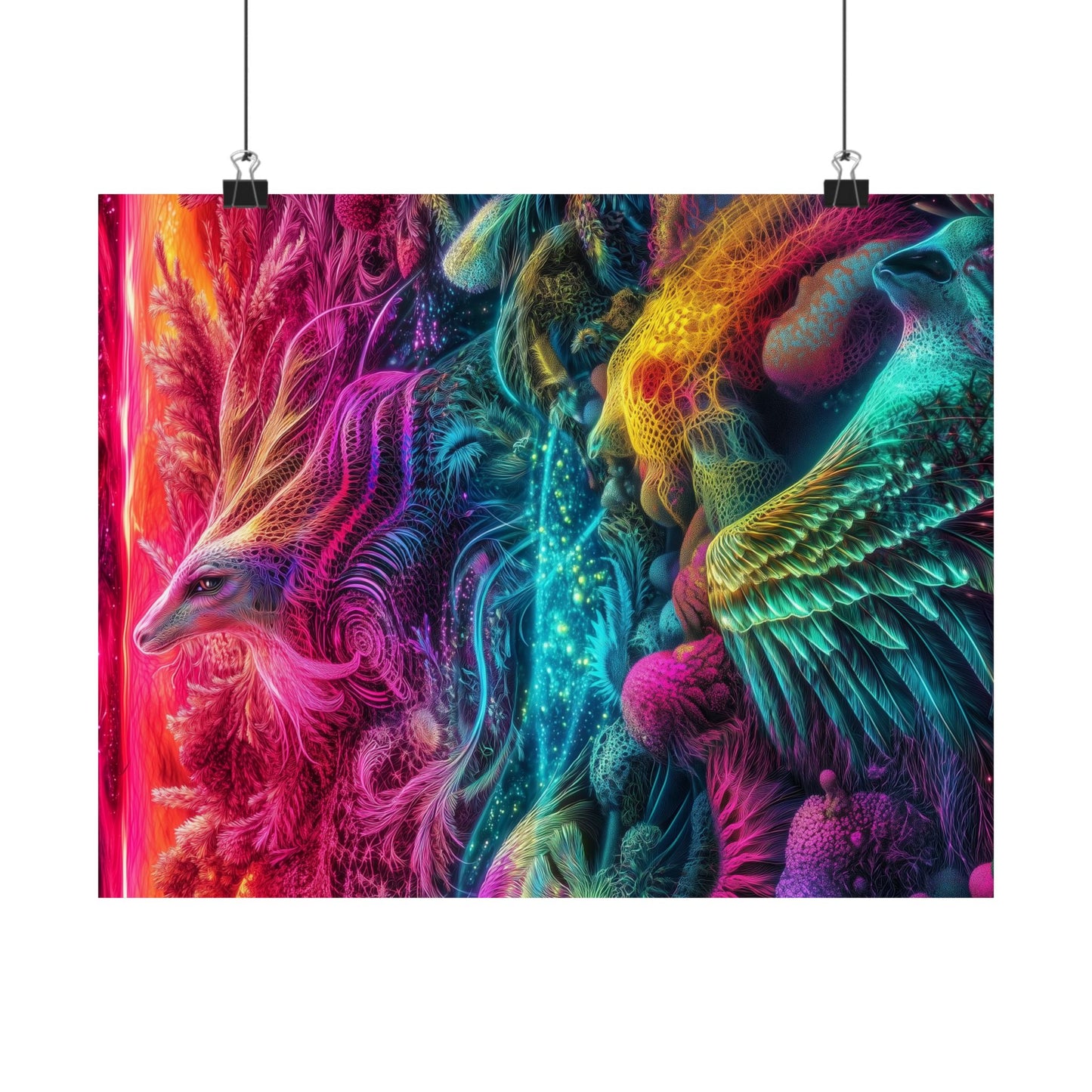 Mystical Phoenix Psychedelic Poster