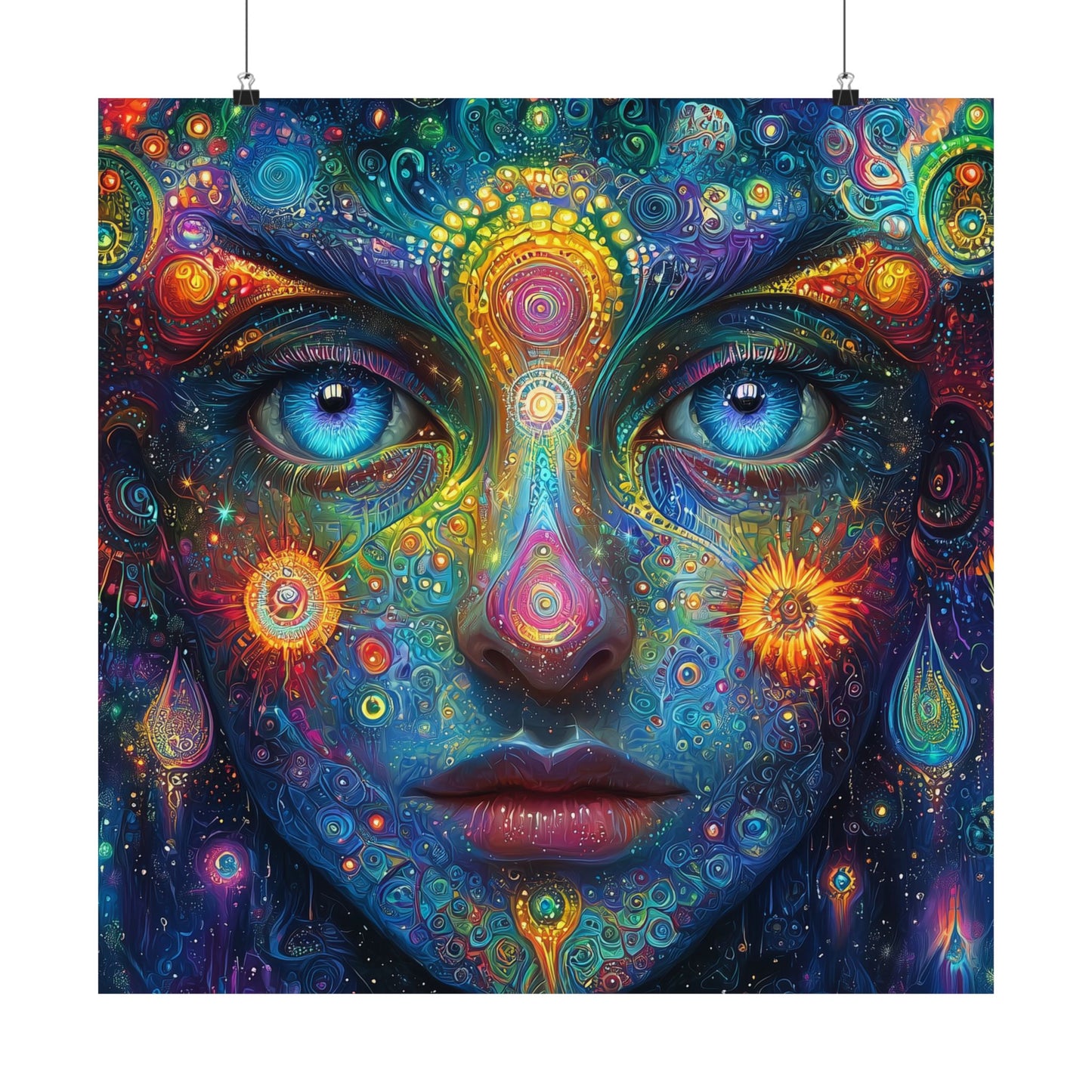 Psychedelic Visionary Face Poster