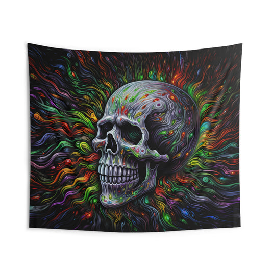 Psychedelic Skull Wall Tapestry