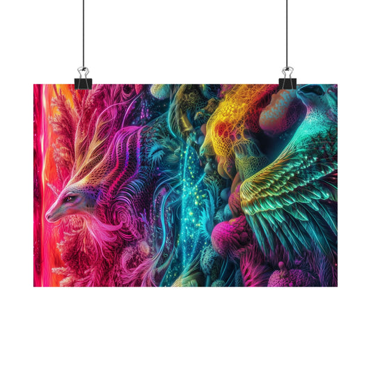 Mystical Phoenix Psychedelic Poster