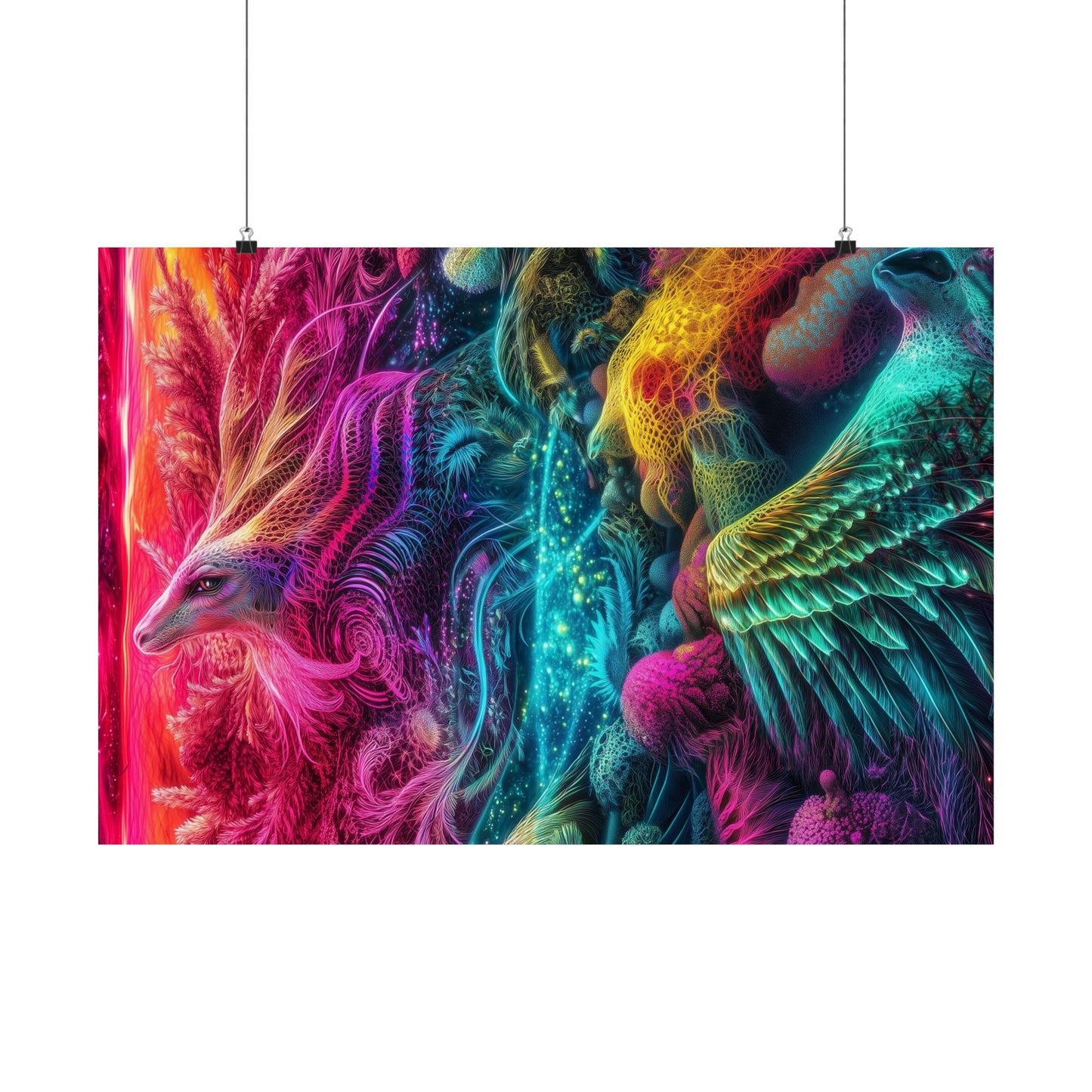 Mystical Phoenix Psychedelic Poster