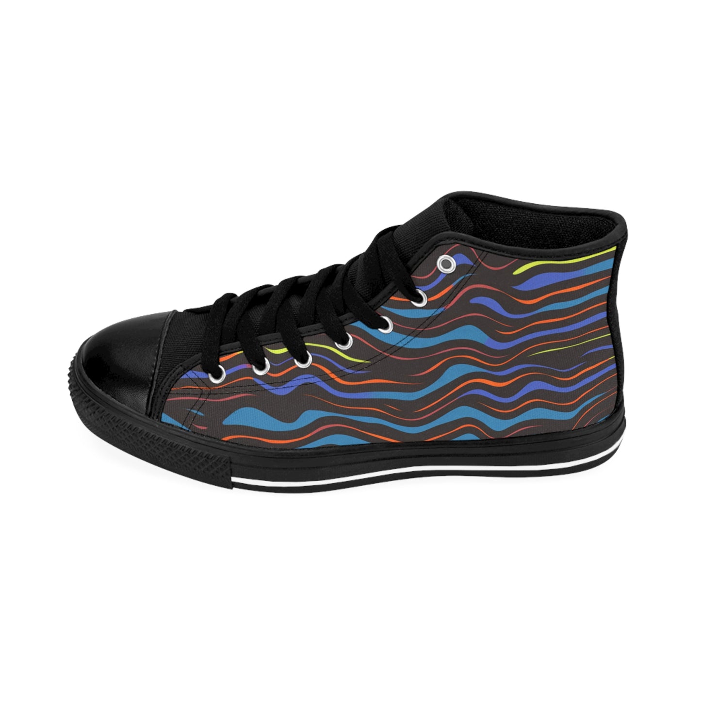 Colorful Trippy Wave High-Top Sneakers