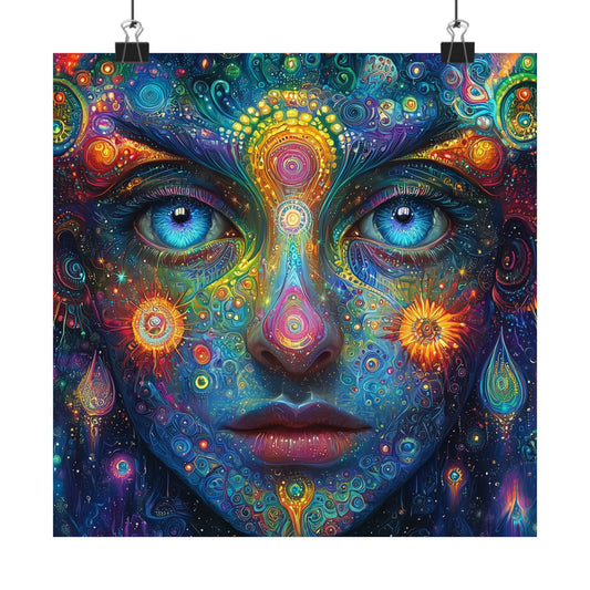 Psychedelic Visionary Face Poster