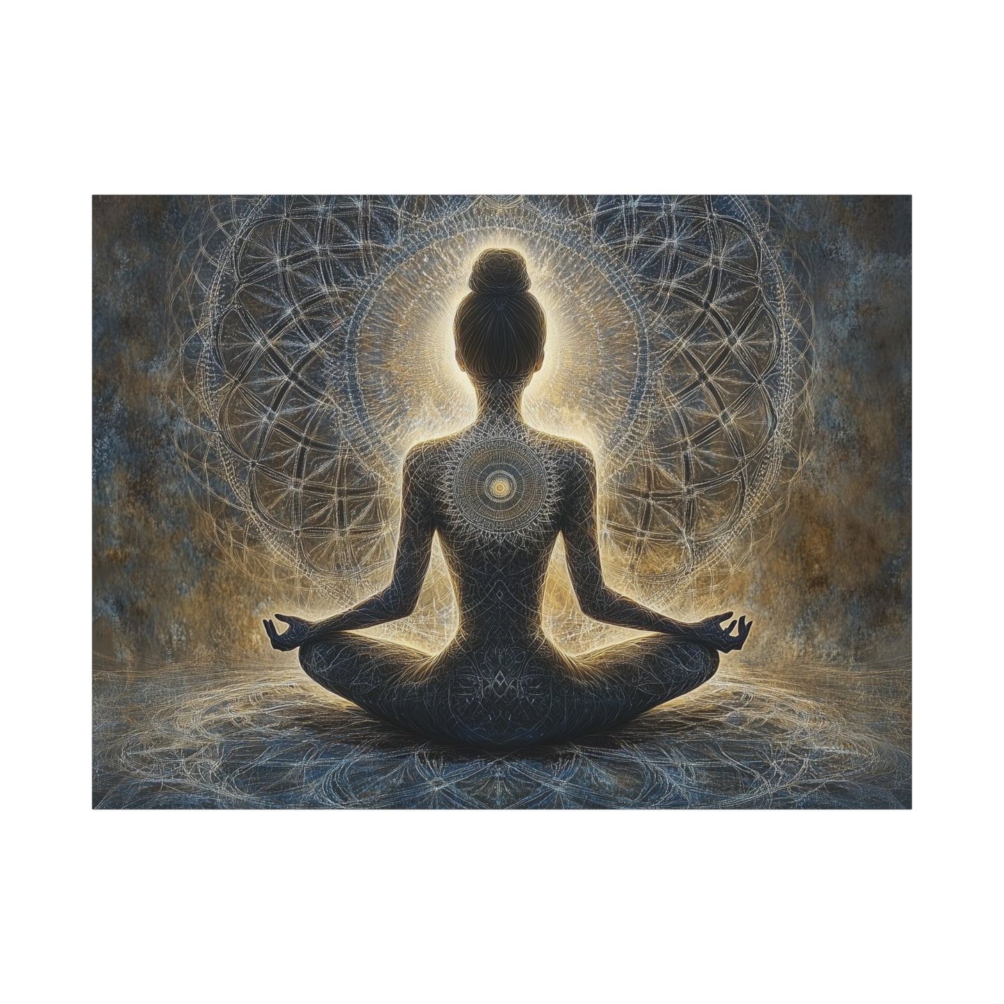 Enlightened Meditation Sacred Geometry Canvas