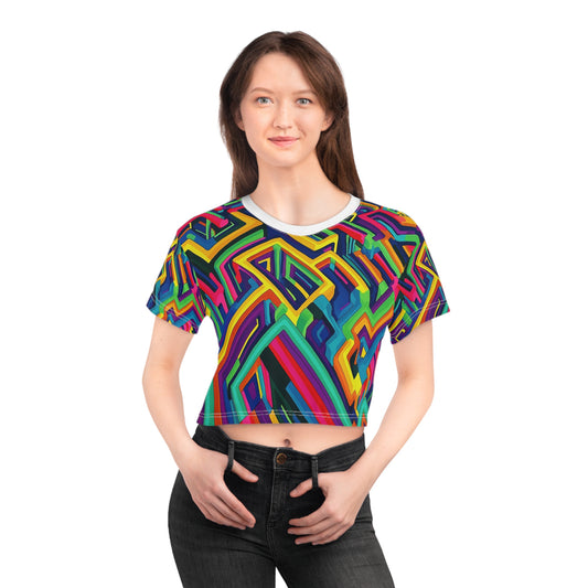 Trippy Color Maze Crop Top