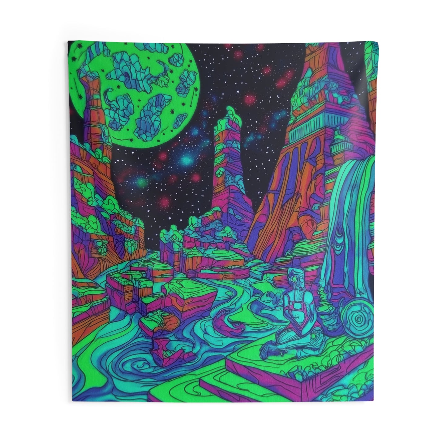 Trippy Meditation Galaxy Tapestry