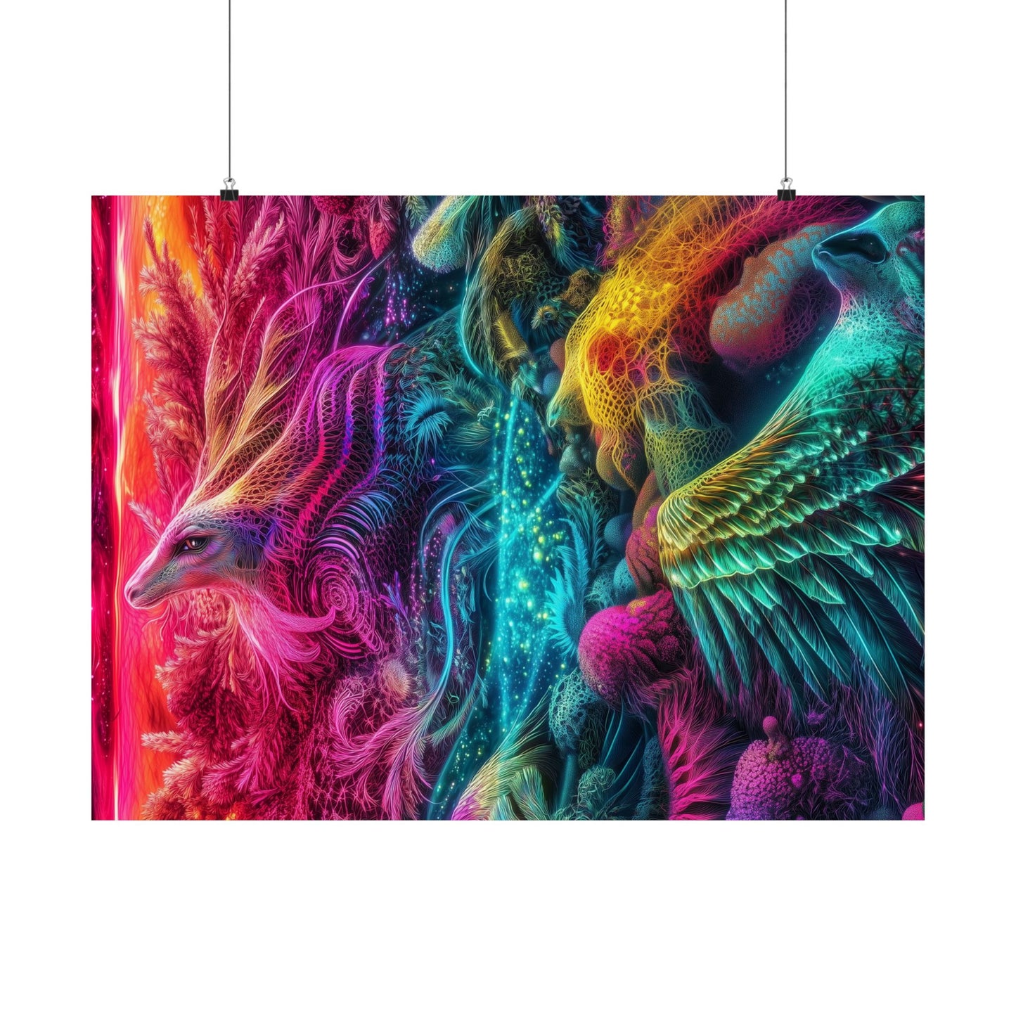 Mystical Phoenix Psychedelic Poster