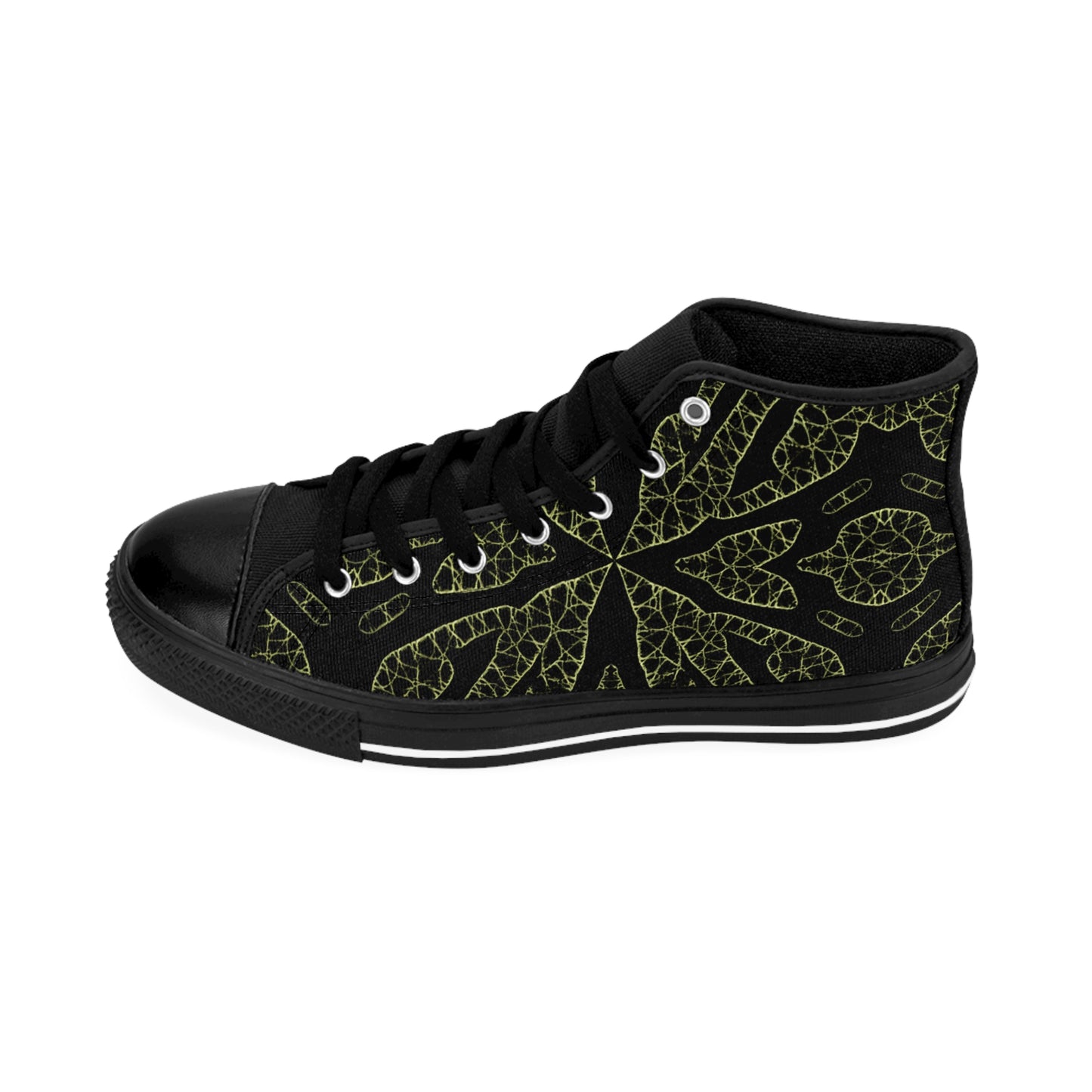 Psychedelic Web Geometric High-Top Sneakers